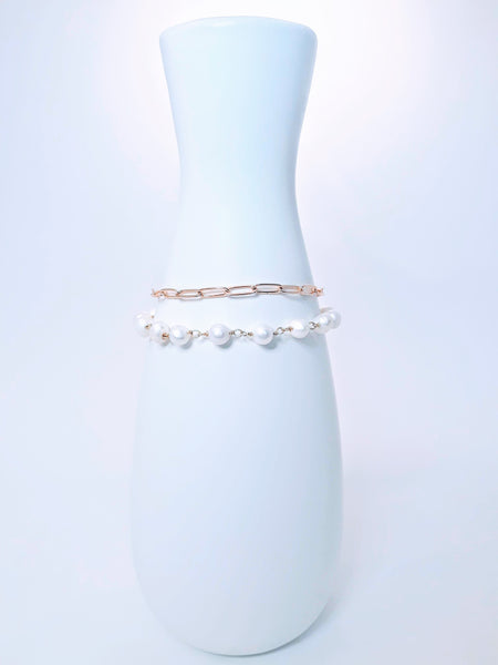 Double Pearl Chain Bracelet